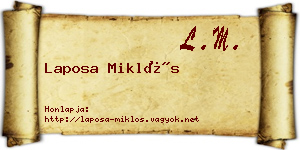 Laposa Miklós névjegykártya